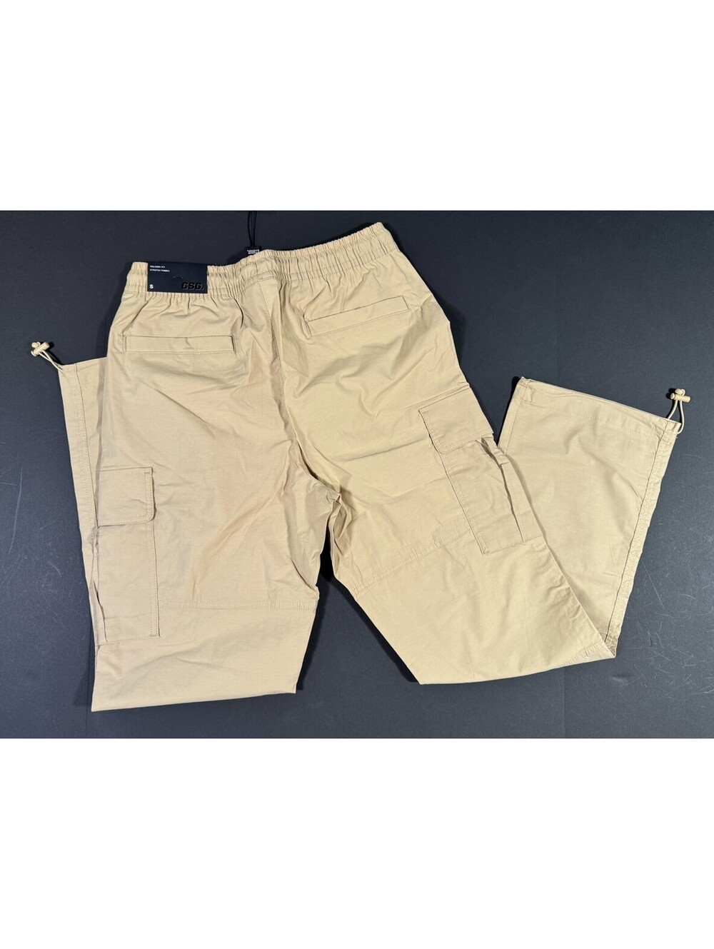 CSG Tan Relaxed Fit Canyon Cargo Pants Casual Utility Work Mens Size S NWT